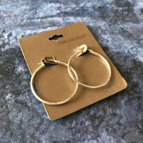 Sterling Silver Hoops Earrings - Picture 2 of 4